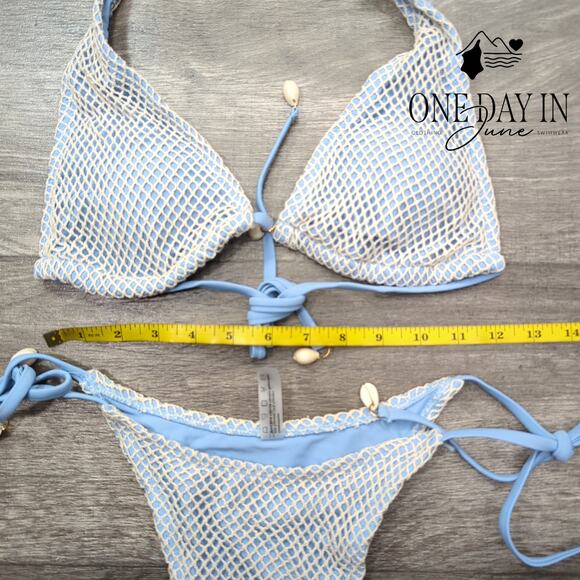 Zaful High Cut Tie Side Tie Back Bikini Swimsuit Size S - Picture 4 of 7